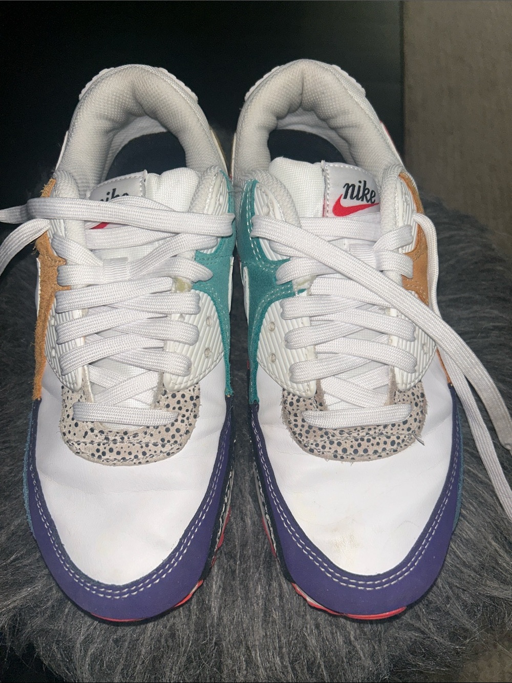 Nike Multicolor Women's Athletic Sneakers - White, Teal, Purple, Tan